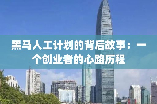 黑马人工计划的背后故事：一个创业者的心路历程