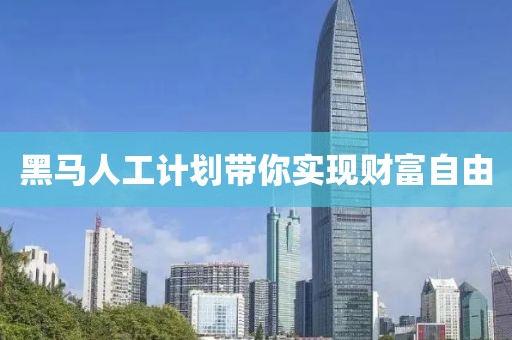 黑马人工计划带你实现财富自由