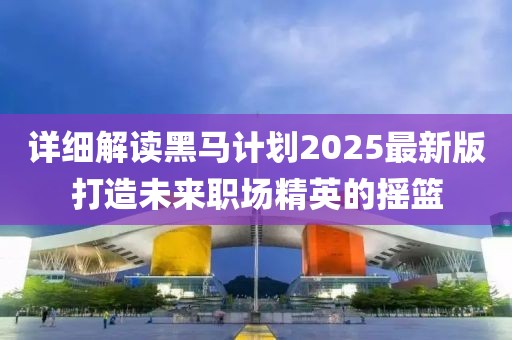 详细解读黑马计划2025最新版打造未来职场精英的摇篮